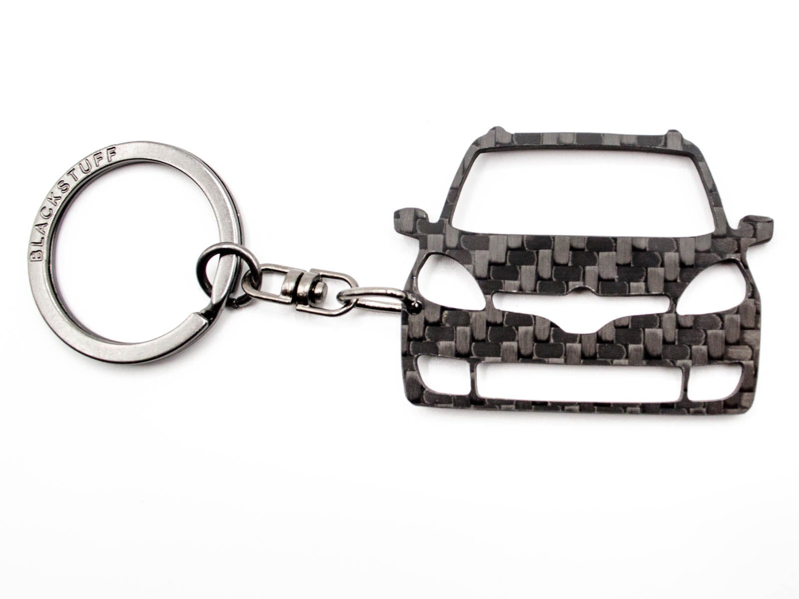 BlackStuff Carbon Fiber Keychain Keyring Ring Holder Compatible with Scenic III Grand Scenic III 2009-2016 BS-829