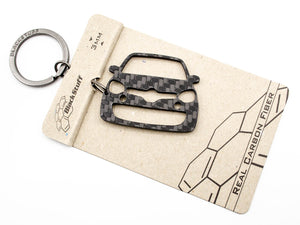 BlackStuff Carbon Fiber Keychain Keyring Ring Holder Compatible with Twingo III GT RS 2014-2019 BS-831