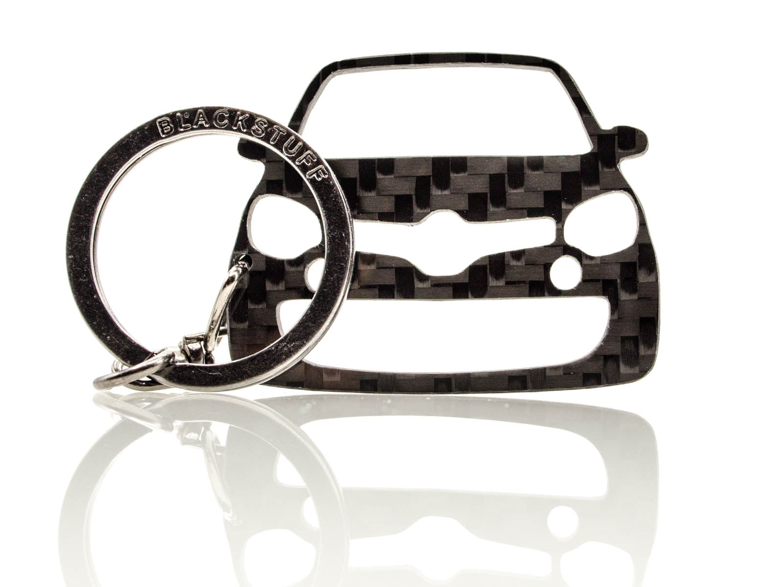 BlackStuff Carbon Fiber Keychain Keyring Ring Holder Compatible with Twingo III GT RS 2014-2019 BS-831