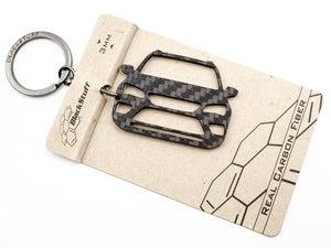 BlackStuff Carbon Fiber Keychain Keyring Ring Holder Compatible with Ateca BS-836