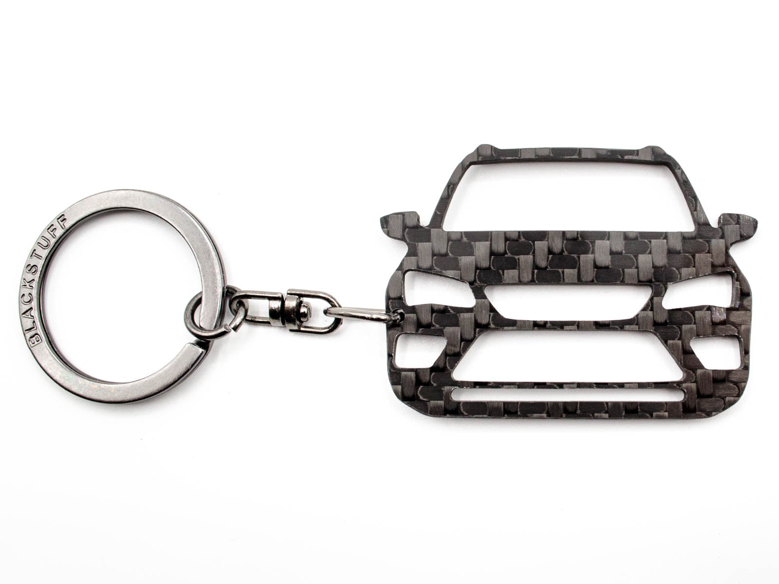 BlackStuff Carbon Fiber Keychain Keyring Ring Holder Compatible with Ateca BS-836