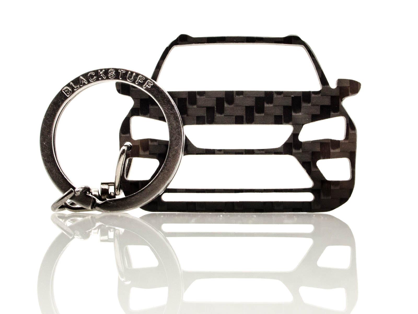 BlackStuff Carbon Fiber Keychain Keyring Ring Holder Compatible with Ateca BS-836