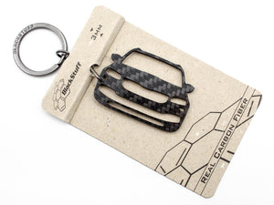 BlackStuff Carbon Fiber Keychain Keyring Ring Holder Compatible with Karoq BS-843