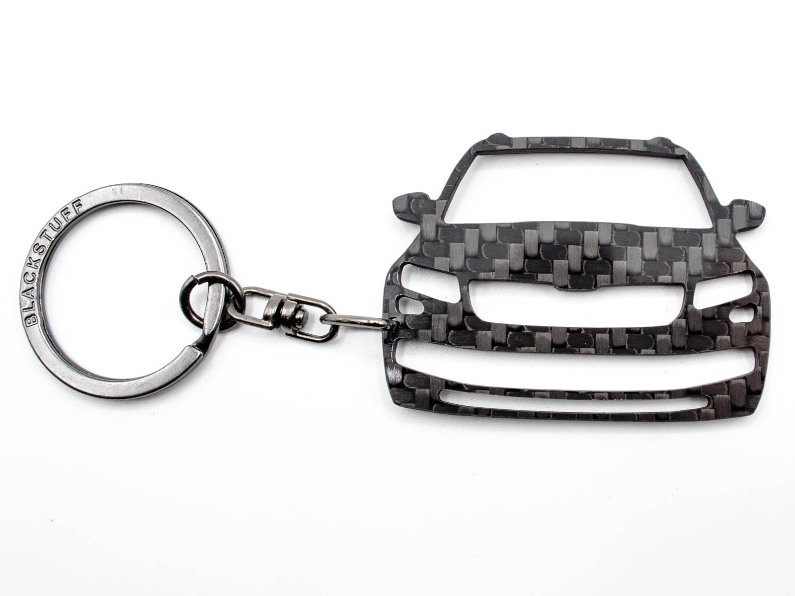 BlackStuff Carbon Fiber Keychain Keyring Ring Holder Compatible with Kodiaq BS-844