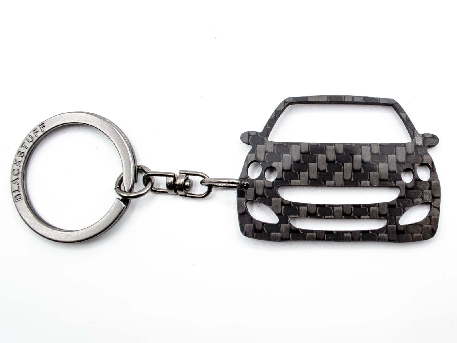 BlackStuff Carbon Fiber Keychain Keyring Ring Holder Compatible with Forfour W454 2004-2006 BS-846