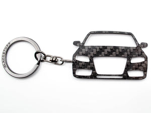 BlackStuff Carbon Fiber Keychain Keyring Ring Holder Compatible with A4 S4 RS4 B8 8K 2008-2012 BS-847