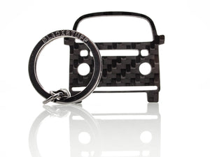 BlackStuff Carbon Fiber Keychain Keyring Ring Holder Compatible with Transporter T2 1967-1979 BS-863