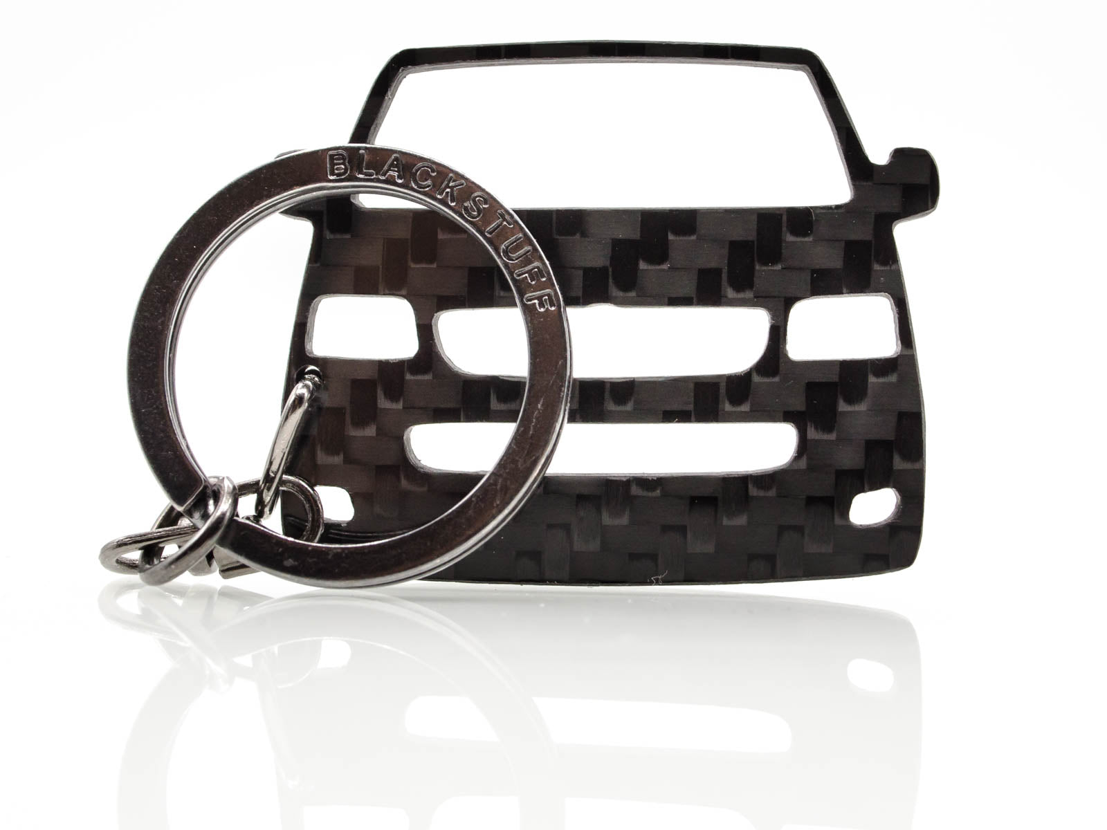 BlackStuff Carbon Fiber Keychain Keyring Ring Holder Compatible with Transporter T5 2003-2009 BS-865