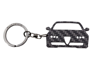 BlackStuff Carbon Fiber Keychain Keyring Ring Holder Compatible with Alfa 159 BS-127