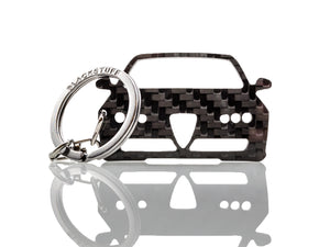 BlackStuff Carbon Fiber Keychain Keyring Ring Holder Compatible with Alfa 159 BS-127