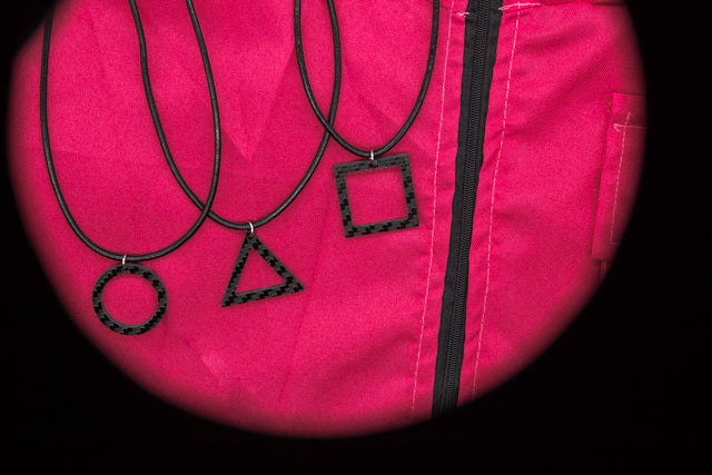 Circle Carbon Fiber Pendant and Leather Necklace by Sigil SG-101