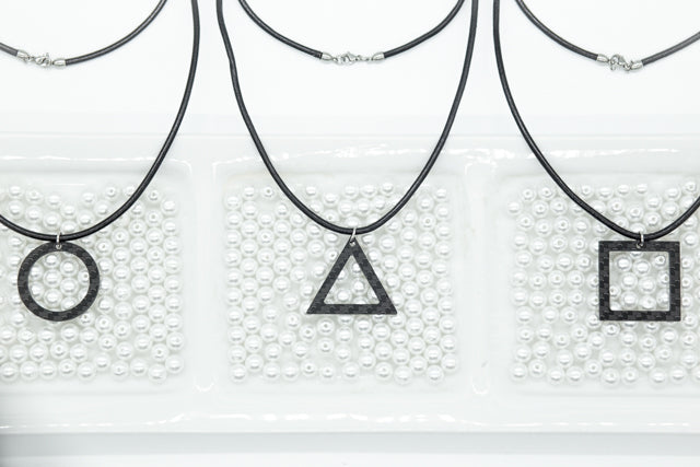 Triangle Carbon Fiber Pendant and Leather Necklace by Sigil SG-103