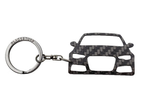 BlackStuff Carbon Fiber Keychain Keyring Ring Holder Compatible with A6 S6 RS6 C7 4G 2011-2018 BS-113