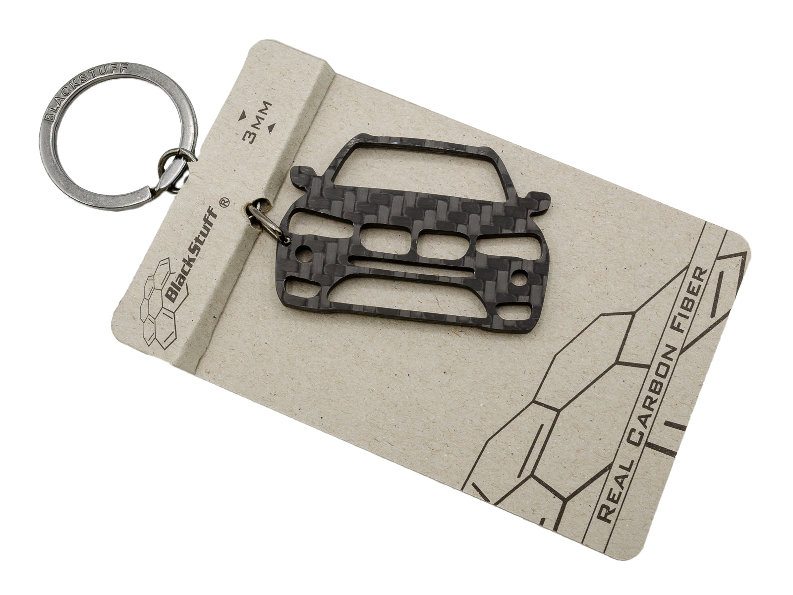 BlackStuff Carbon Fiber Keychain Keyring Ring Holder Compatible with X3 F25 2014-2018 BS-885