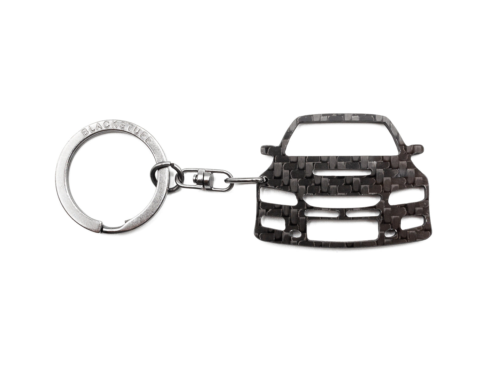 BlackStuff Carbon Fiber Keychain Keyring Ring Holder Compatible with EVO 9 BS-1031