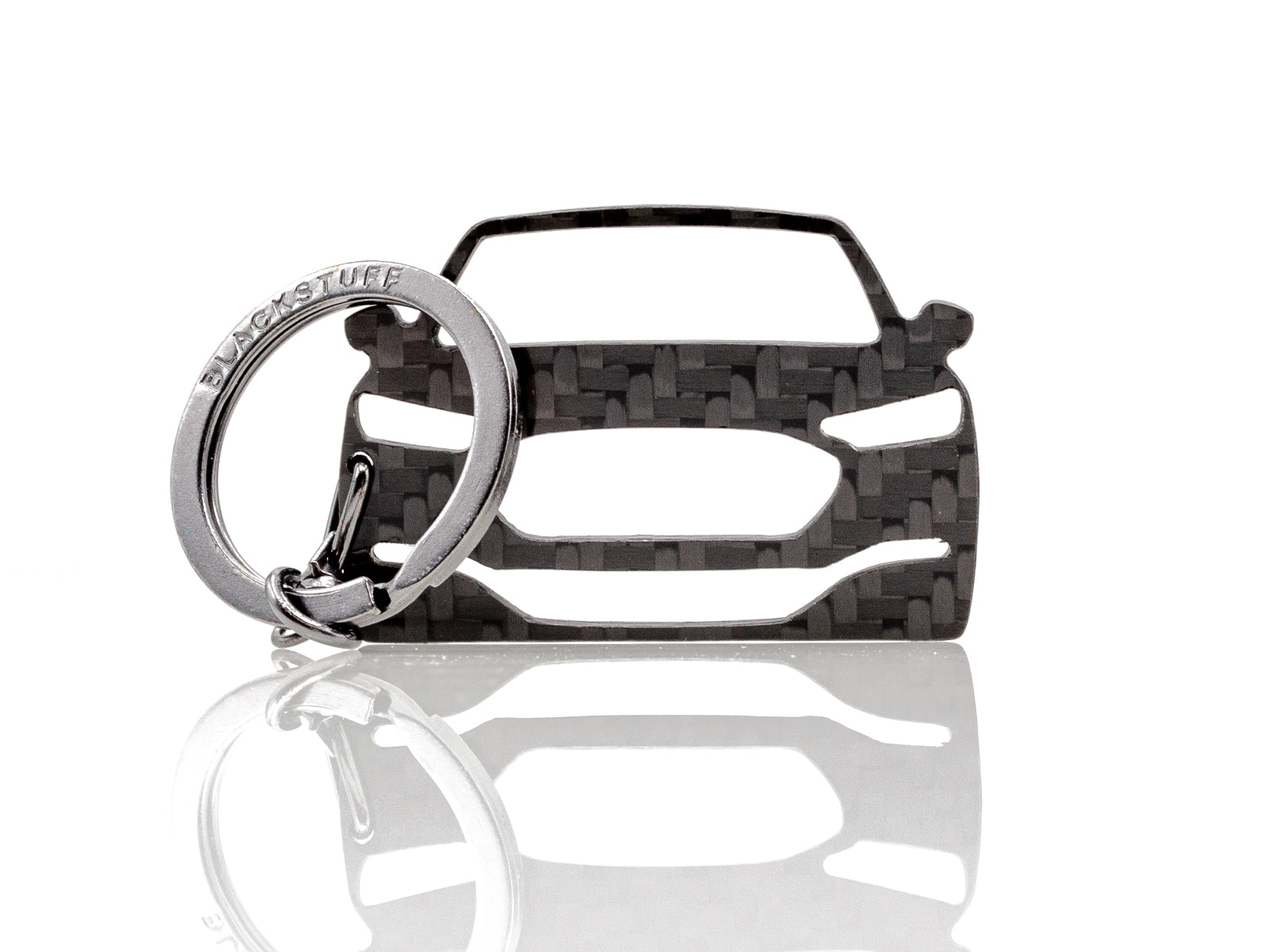 BlackStuff Carbon Fiber Keychain Keyring Ring Holder Compatible with Mustang Mach-E BS-1034