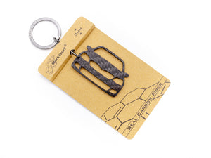 BlackStuff Carbon Fiber Keychain Keyring Ring Holder Compatible with Fabia MK3 2014 BS-1038