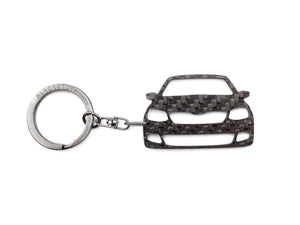 BlackStuff Carbon Fiber Keychain Keyring Ring Holder Compatible with Fabia MK3 2014 BS-1038