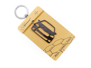 BlackStuff Carbon Fiber Keychain Keyring Ring Holder Compatible with Fabia MK4 2021 BS-1039