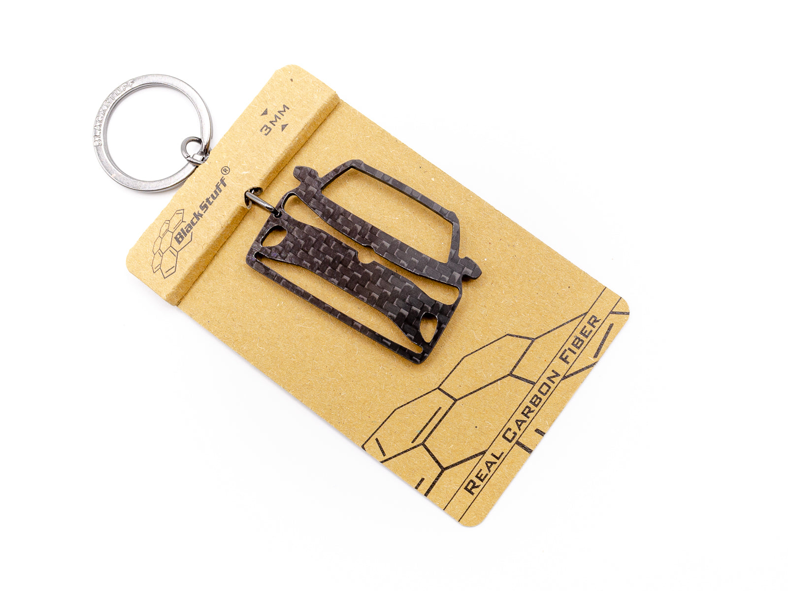 BlackStuff Carbon Fiber Keychain Keyring Ring Holder Compatible with  ID.4 BS-1043