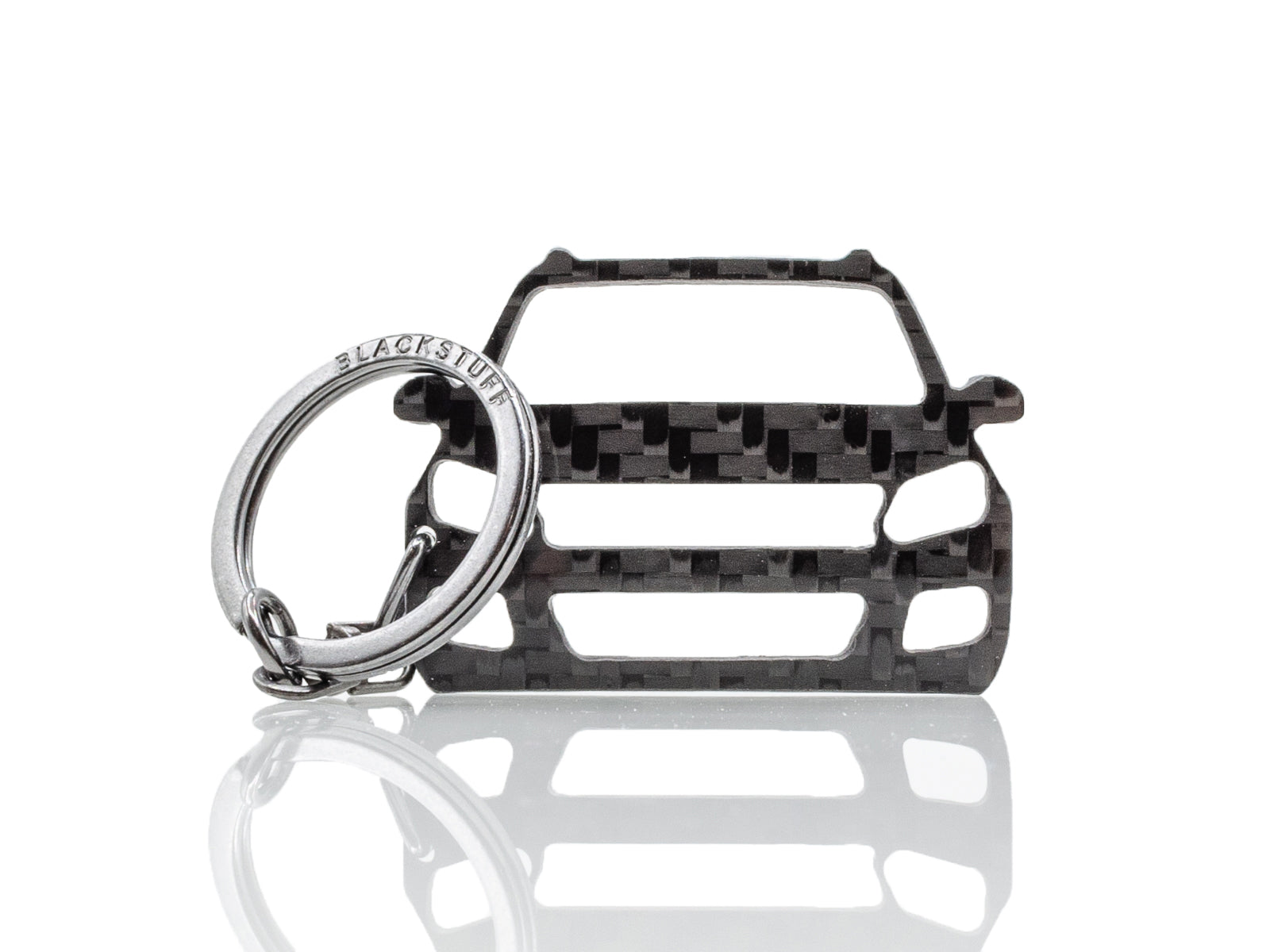 BlackStuff Carbon Fiber Keychain Keyring Ring Holder Compatible with Tiguan 2011-2016 BS-175