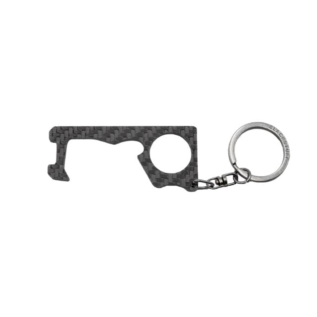 BlackStuff Genuine Carbon Fiber Contactless Door Hook Opener/Closer, ATM&POS Clean Presser, Bottle Opener, One Finger Grip