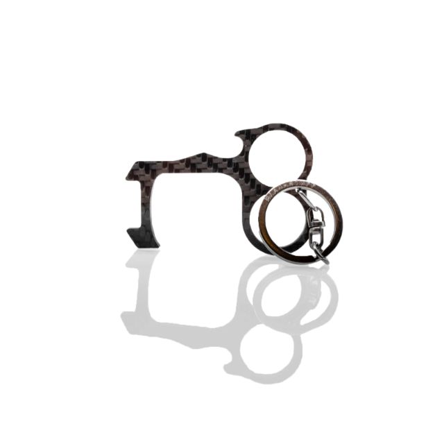 BlackStuff Genuine Carbon Fiber Contactless Door Hook Opener/Closer, Magic Scissors Touch Tool, Bottle Opener, Two Finger Grip, Powerful&Precise