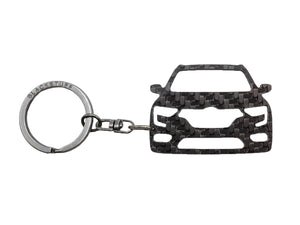 BlackStuff Carbon Fiber Keychain Keyring Ring Holder Compatible with Koleos BS-666