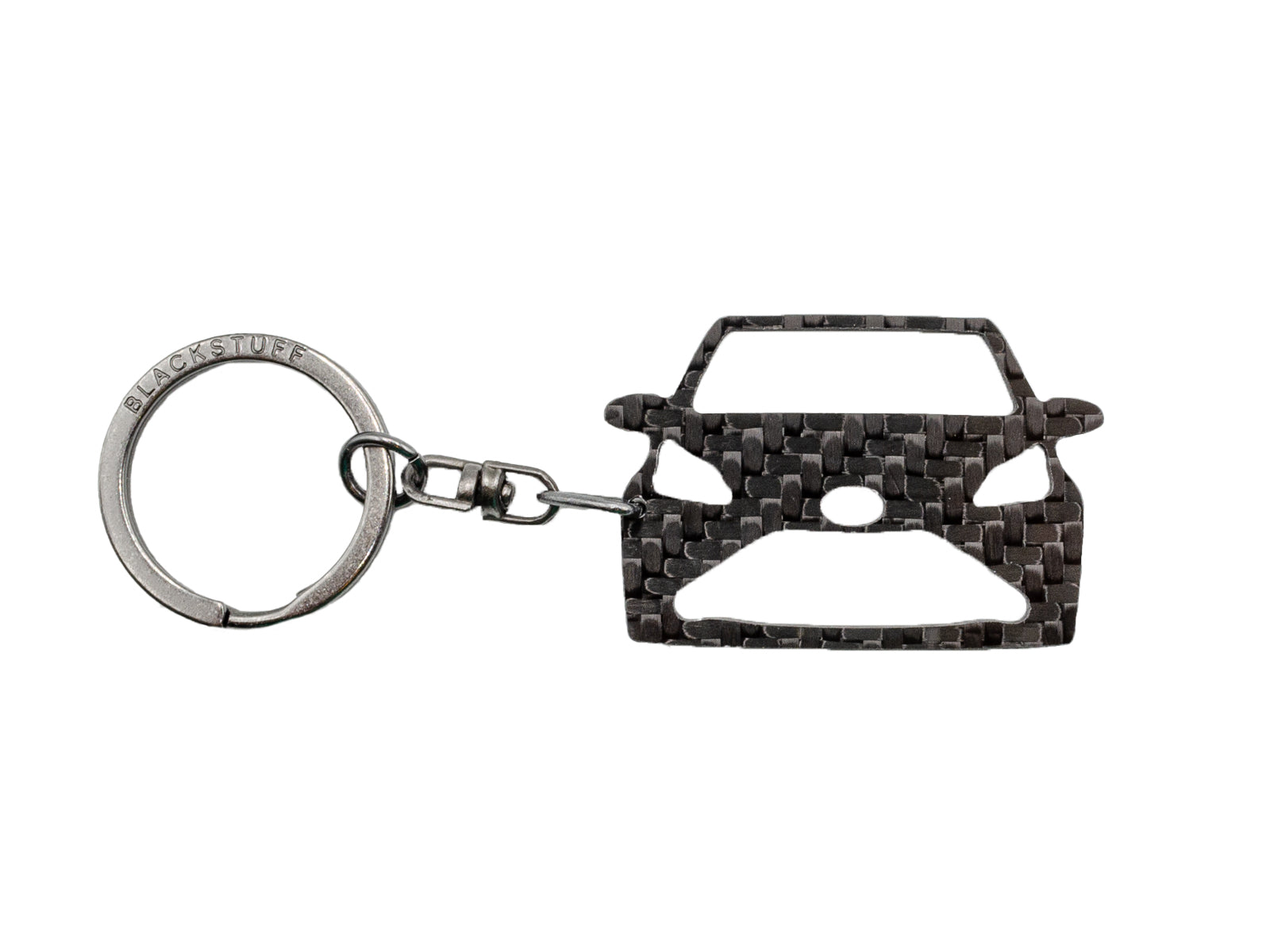 BlackStuff Carbon Fiber Keychain Keyring Ring Holder Compatible with Aygo 2014+ BS-930