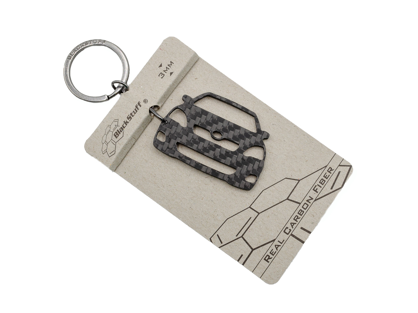 BlackStuff Carbon Fiber Keychain Keyring Ring Holder Compatible with Corolla E120 E130 T Sport 2000-2006 BS-935