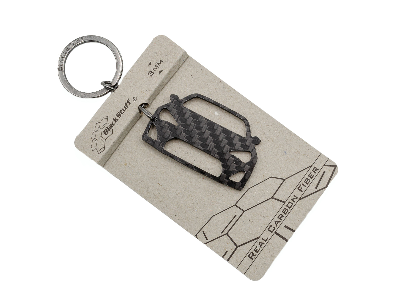 BlackStuff Carbon Fiber Keychain Keyring Ring Holder Compatible with GT86 BS-944