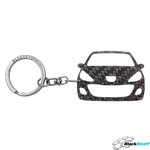 BlackStuff Carbon Fiber Keychain Keyring Ring Holder Compatible with 207 2008-2013 BS-975