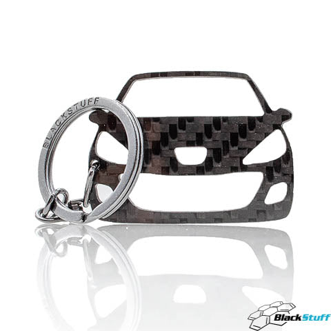 BlackStuff Carbon Fiber Keychain Keyring Ring Holder Compatible with 207 2008-2013 BS-975