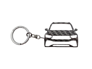 BlackStuff Carbon Fiber Keychain Keyring Ring Holder Compatible with Tiguan R 2020 BS-983