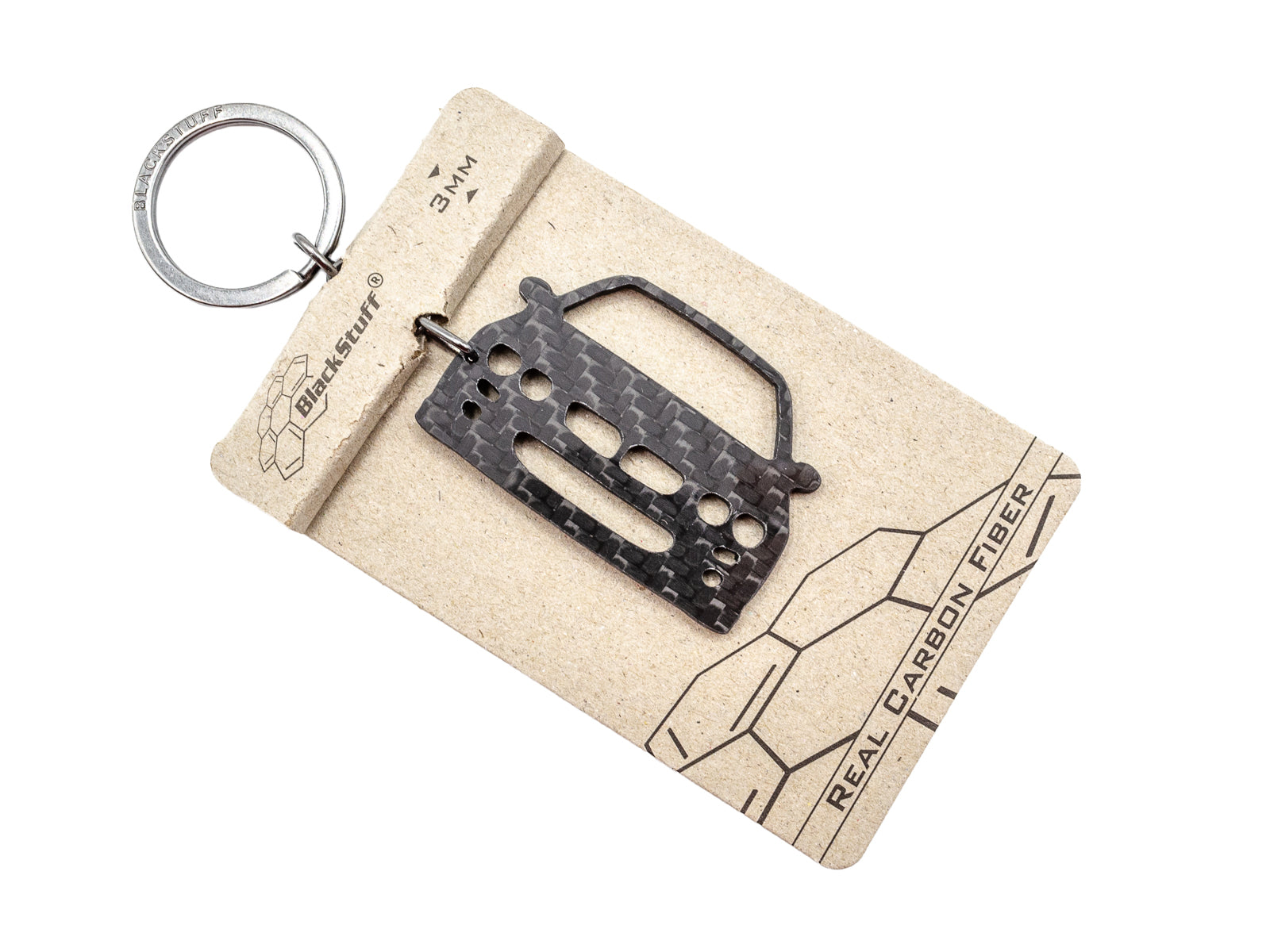 BlackStuff Carbon Fiber Keychain Keyring Ring Holder Compatible with MG ZR BS-984