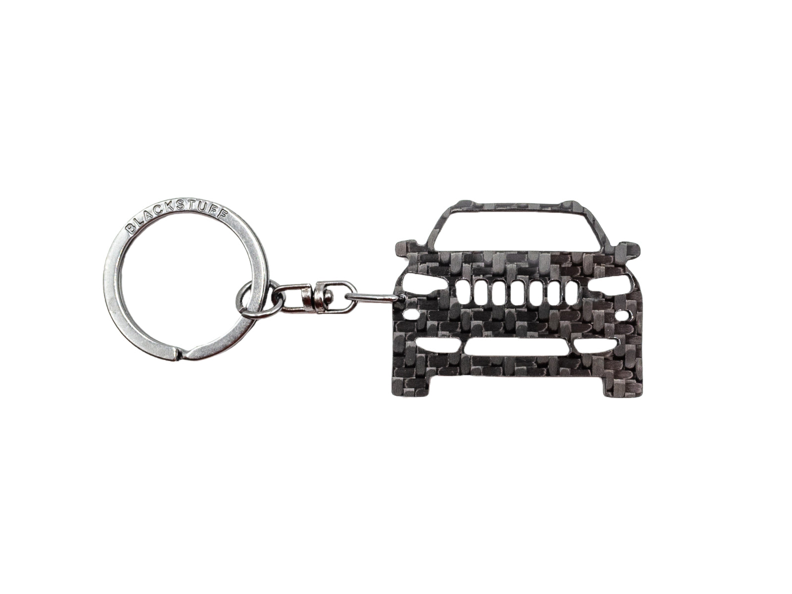 BlackStuff Carbon Fiber Keychain Keyring Ring Holder Compatible with Cherokee Trailhawk 2019+ BS-990