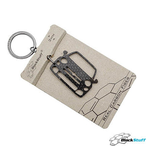 BlackStuff Carbon Fiber Keychain Keyring Ring Holder Compatible with 500X Sport Edition BS-994