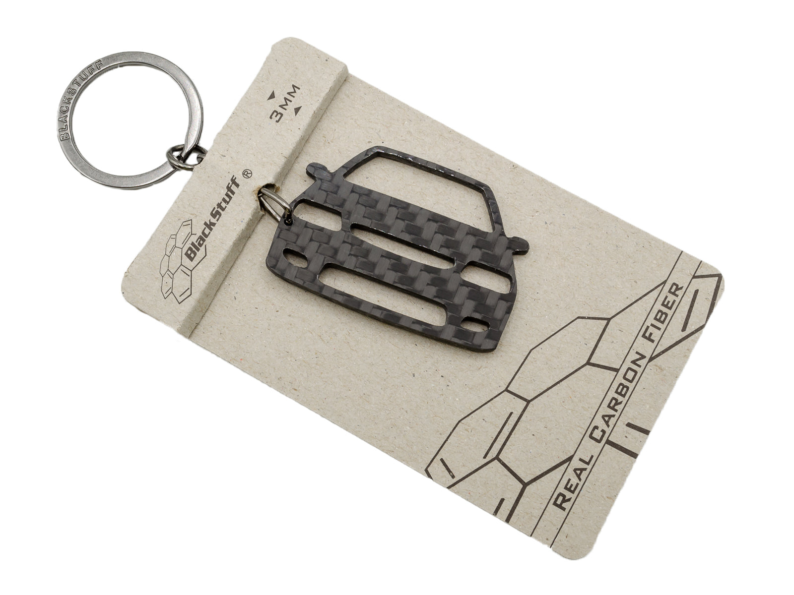 BlackStuff Carbon Fiber Keychain Keyring Ring Holder Compatible with Saxo VTS MK1 BS-890