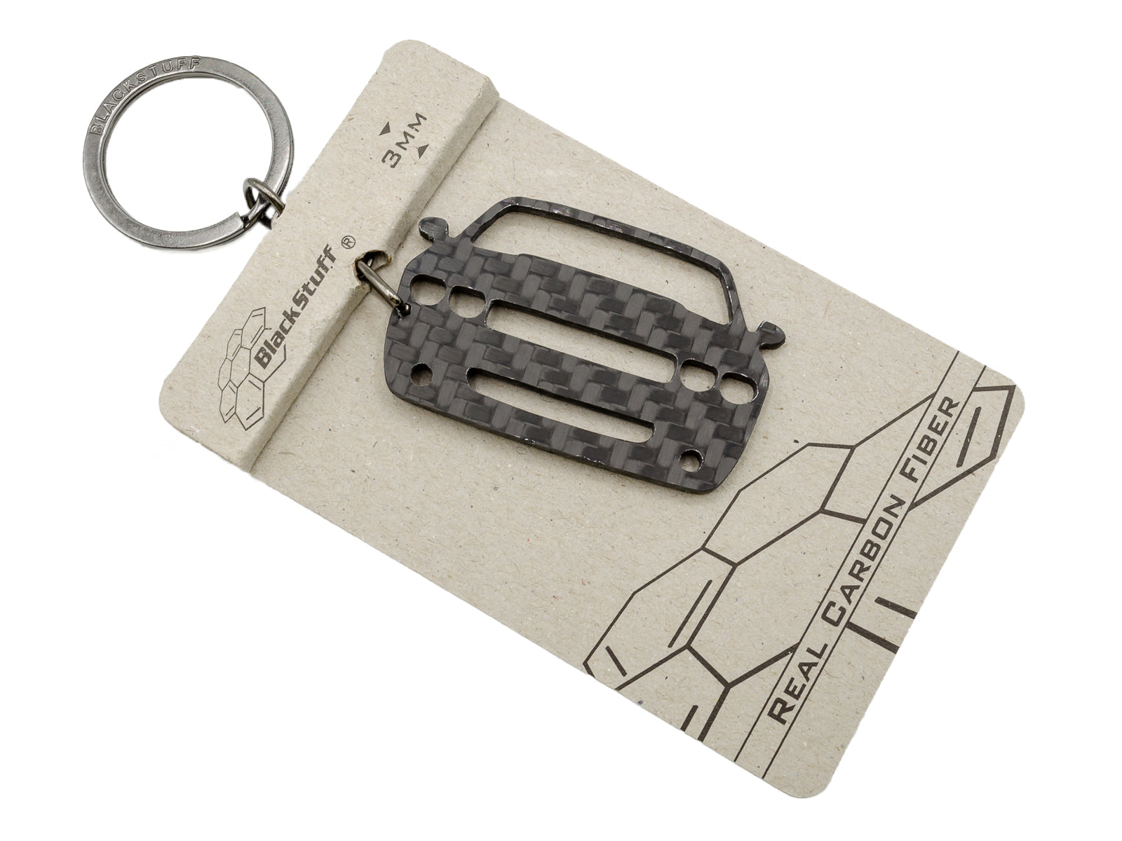 BlackStuff Carbon Fiber Keychain Keyring Ring Holder Compatible with Challenger 2008-2014 BS-892