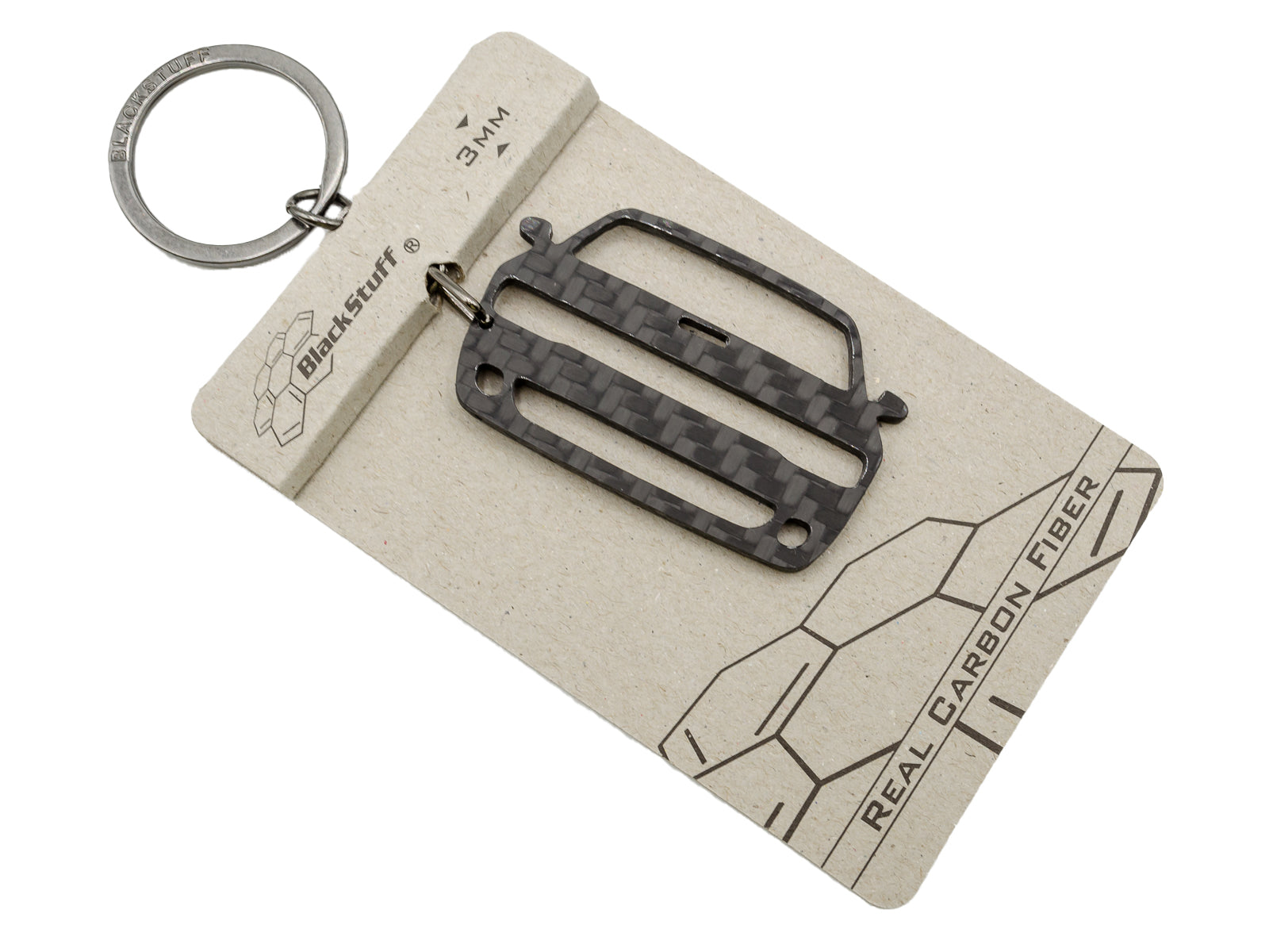 BlackStuff Carbon Fiber Keychain Keyring Ring Holder Compatible with Challenger 2015-2019 BS-893