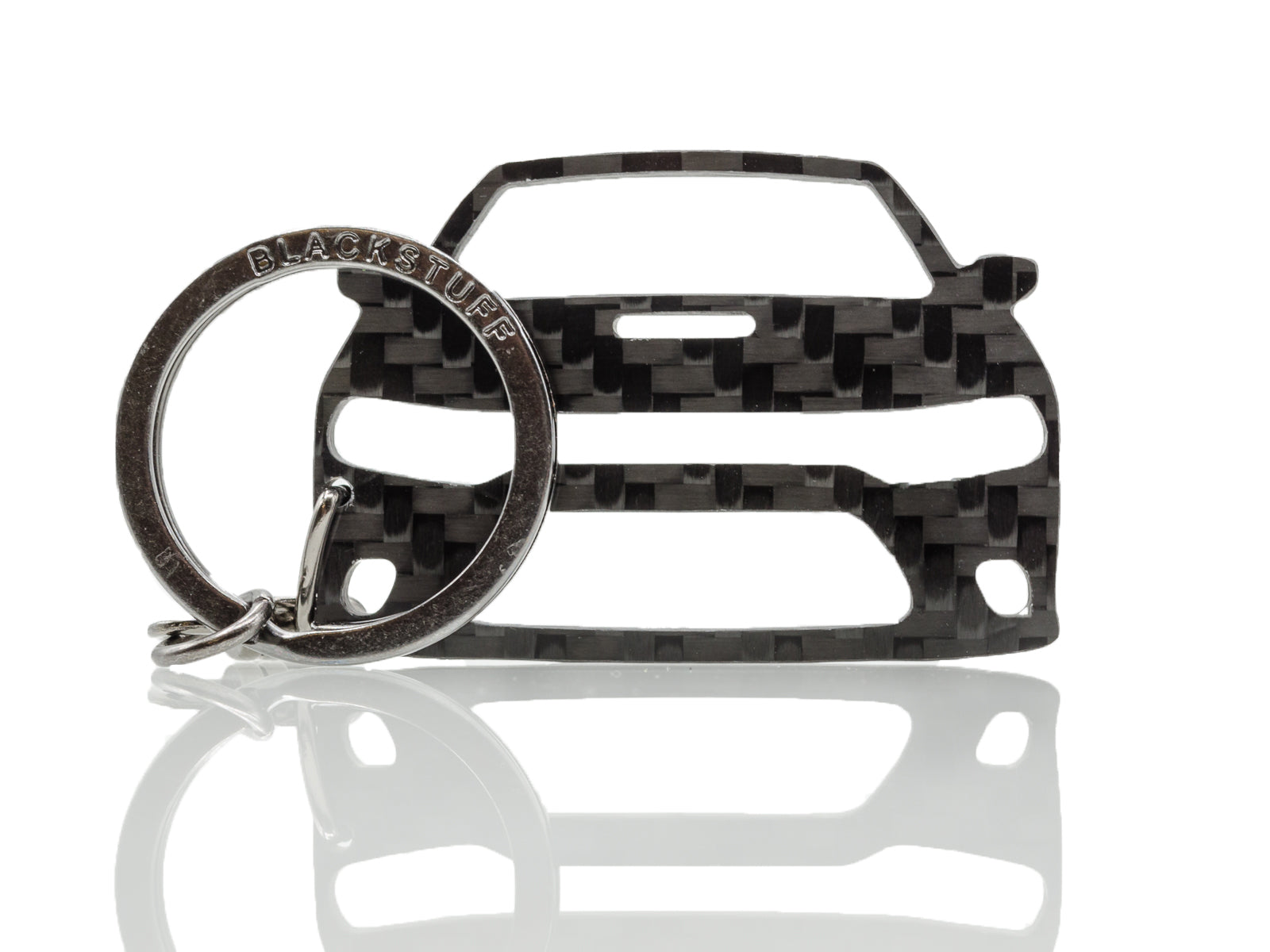 BlackStuff Carbon Fiber Keychain Keyring Ring Holder Compatible with Charger 2017+ SRT BS-895