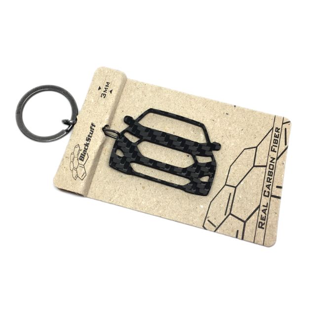 BlackStuff Carbon Fiber Keychain Keyring Ring Holder Compatible with Edge BS-178