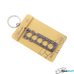 BlackStuff Carbon Fiber Keychain Keyring Ring Holder Head Gasket Compatible with ST 2.5 HG-103