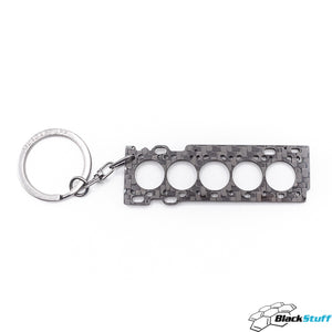 BlackStuff Carbon Fiber Keychain Keyring Ring Holder Head Gasket Compatible with ST 2.5 HG-103