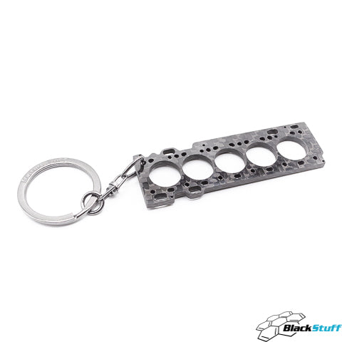 BlackStuff Carbon Fiber Keychain Keyring Ring Holder Head Gasket Compatible with ST 2.5 HG-103