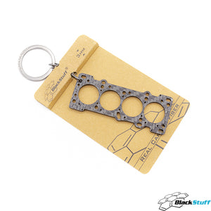 BlackStuff Carbon Fiber Keychain Keyring Ring Holder Head Gasket Compatible with MX5 Miata HG-105