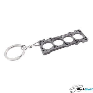 BlackStuff Carbon Fiber Keychain Keyring Ring Holder Head Gasket Compatible with MX5 Miata HG-105