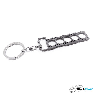 BlackStuff Carbon Fiber Keychain Keyring Ring Holder Head Gasket Compatible with VAG R5 TDI HG-111