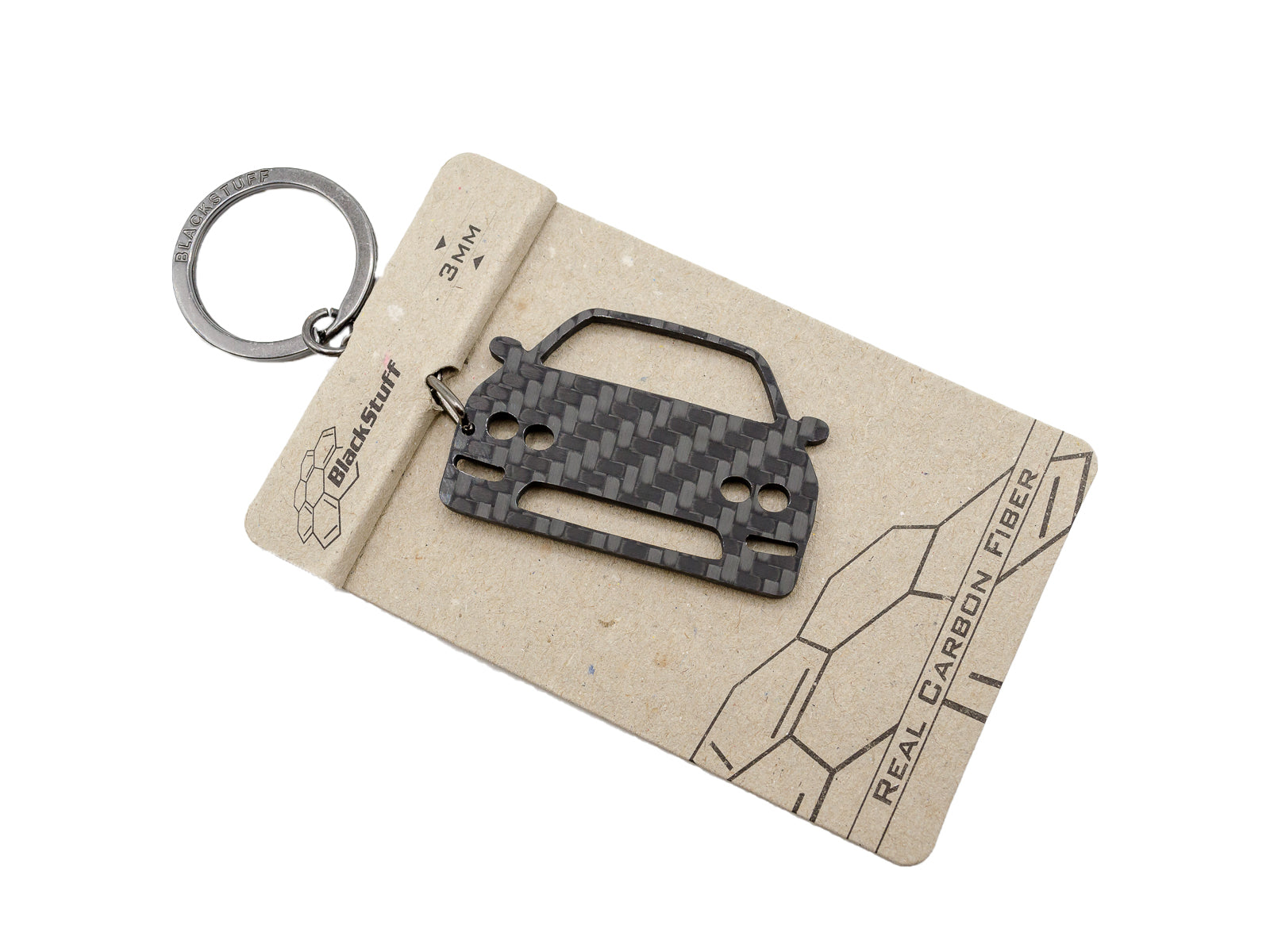 BlackStuff Carbon Fiber Keychain Keyring Ring Holder Compatible with Integra Type-R DC2 BS-868