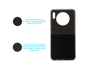 BlackStuff Genuine Carbon Fiber and Silicone Lightweight Phone Case Compatible with Huawei Mate 30 BS-2026